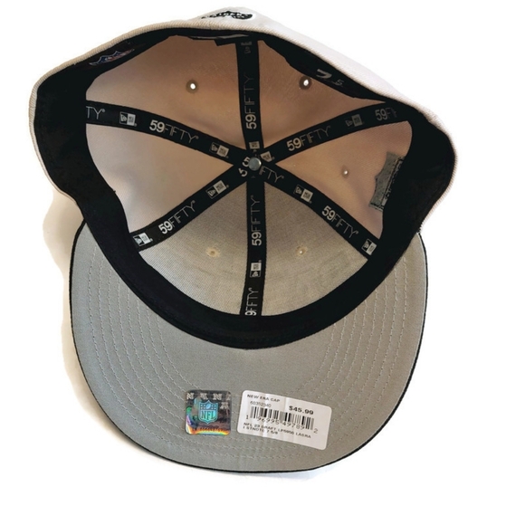 59Fifty New Era Size 7 5/8 Las Vegas Raiders Fitted Hat Cap Low Profile Curved - Picture 6 of 7